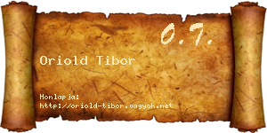 Oriold Tibor névjegykártya